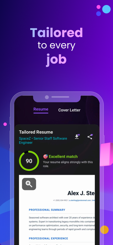 Upload your resume once, tailor it forever.