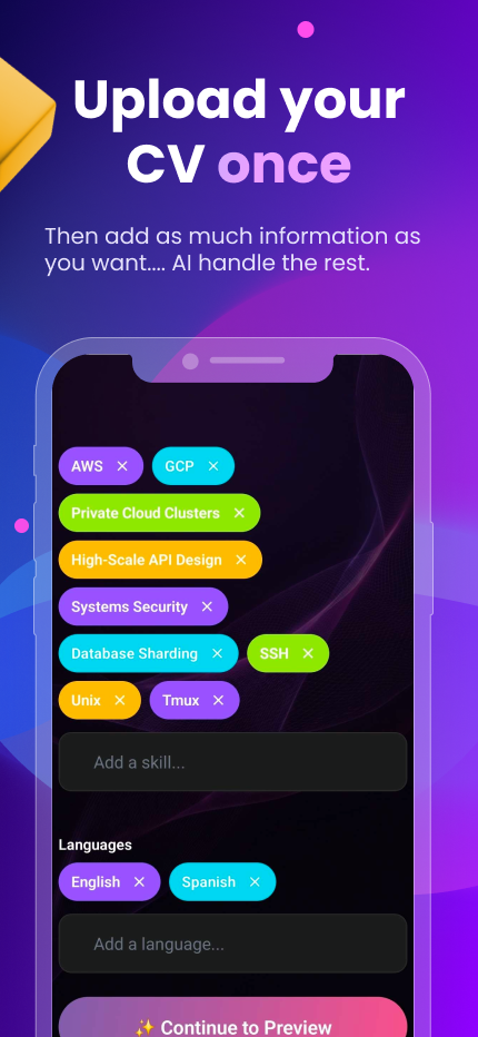 Every tailored application, saved and ready to re-download.